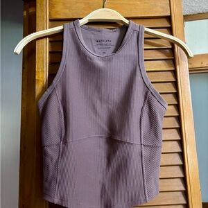 Athleta Ribbed High-Neck Tank Top — Mauve